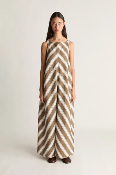 Lee Mathews Tennant Maxi Dress In Khaki