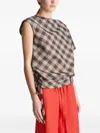 Lee Mathews Teresa Check-pattern Blouse In Brown