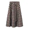 Lee Mathews Teresa Checked-pattern Midi Skirt In Gray