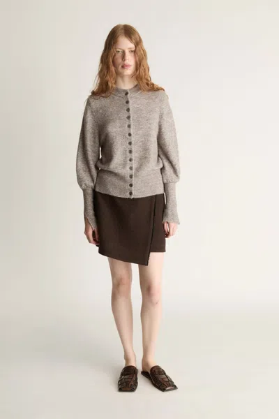 Lee Mathews Thea Knit Cardigan In Gray