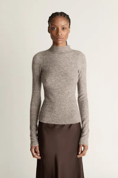 Lee Mathews Thea Knit Ls Top In Gray