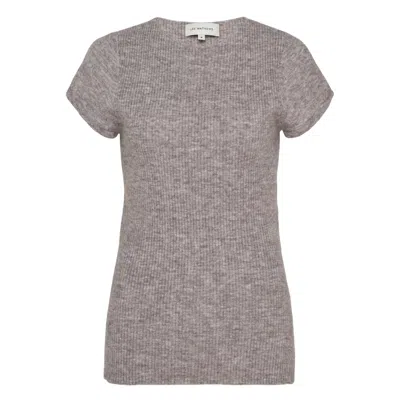 Lee Mathews Thea Short Sleeve Knit Top In Neutral