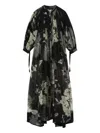 Lee Mathews Tie-detail Floral Dress In Black