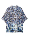 Lee Mathews Tie-dye Patterned Shirt In Blue