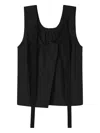 Lee Mathews Tie-front Ruffled Top In Black