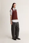 Lee Mathews Tilda Vest In Burgundy