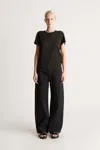 Lee Mathews Tilly Linen Jersey Tee In Black