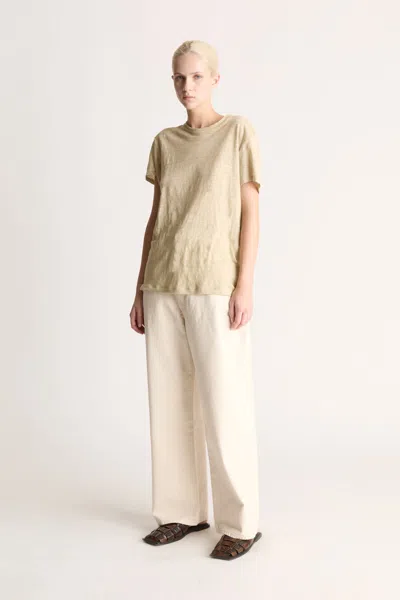 Lee Mathews Tilly Linen Jersey Tee In Wheat