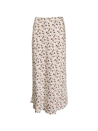 Lee Mathews Tina Floral Maxi Skirt In Nude