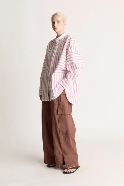 Lee Mathews Tucker Shirt In Red Stripe