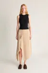 Lee Mathews Unity Silk Drape Skirt In Sand
