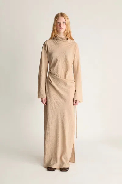 Lee Mathews Unity Silk Ls Dress In Sand