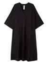 Lee Mathews V-neck Midi Dress In Black