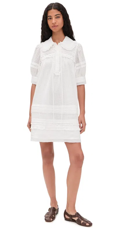 Lee Mathews Victoria Mini Dress Natural In Brown