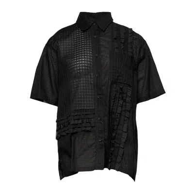 Lee Mathews Victoria Short Sleeve Shirt In Black