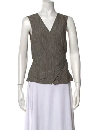 Pre-owned Lee Mathews V-neck Sleeveless Top In Grey