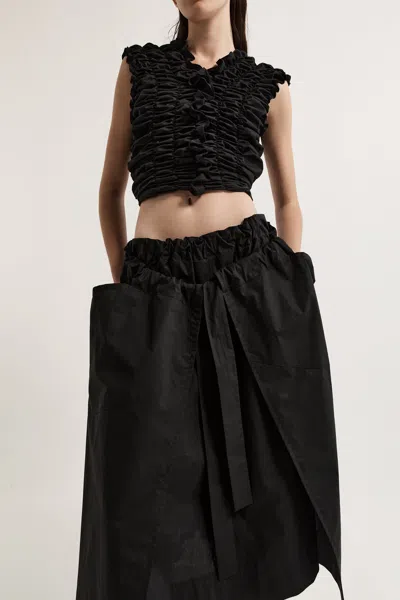 Lee Mathews Wendy Tie Front Skirt In Black