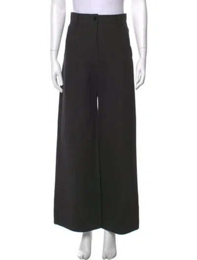 Pre-owned Lee Mathews Wide Leg Pants In Black