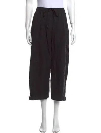Pre-owned Lee Mathews Wide Leg Pants In Black