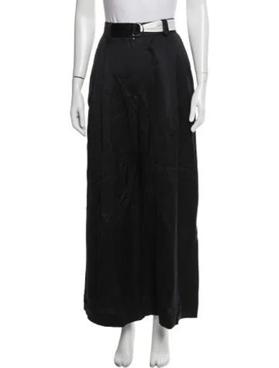Pre-owned Lee Mathews Wide Leg Pants In Black
