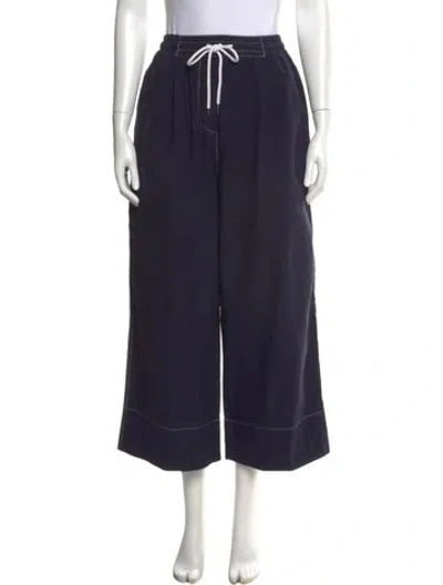 Pre-owned Lee Mathews Wide Leg Pants In Blue