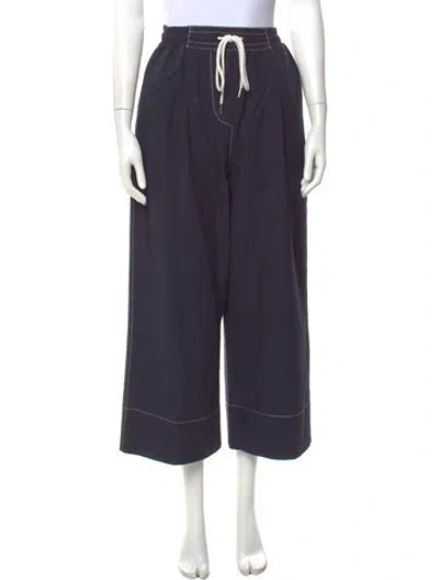 Pre-owned Lee Mathews Wide Leg Pants In Blue