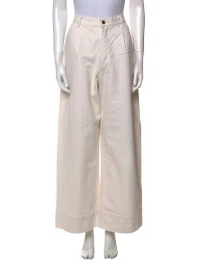 Pre-owned Lee Mathews Wide Leg Pants In Neutrals