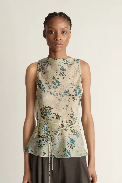 Lee Mathews Willow Silk Bias Top In Yellow