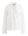 Lee Mathews Woman Blazer White Size 2 Cotton In White