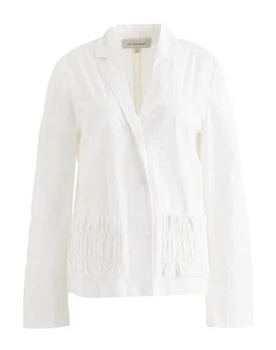 Lee Mathews Woman Blazer White Size 2 Cotton