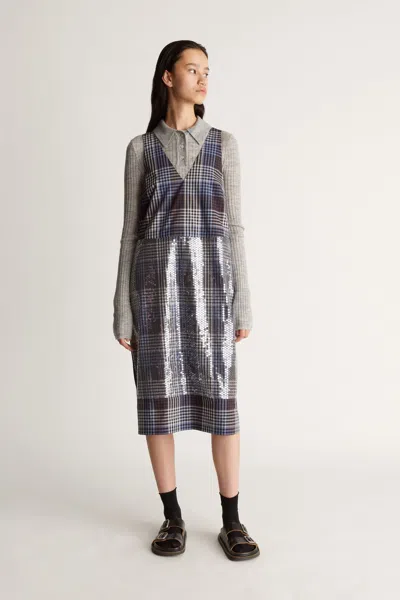 Lee Mathews Wren Dress In Steel Check