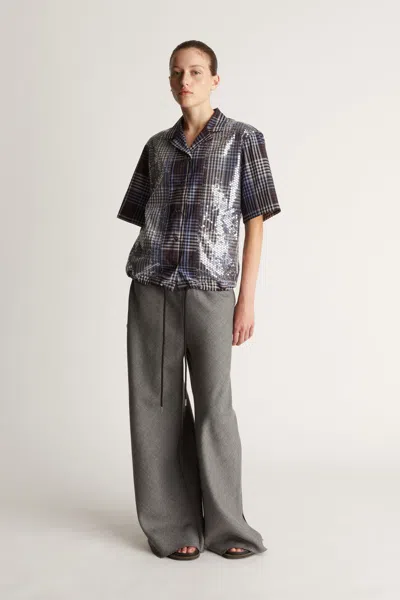 Lee Mathews Wren Shirt In Steel Check