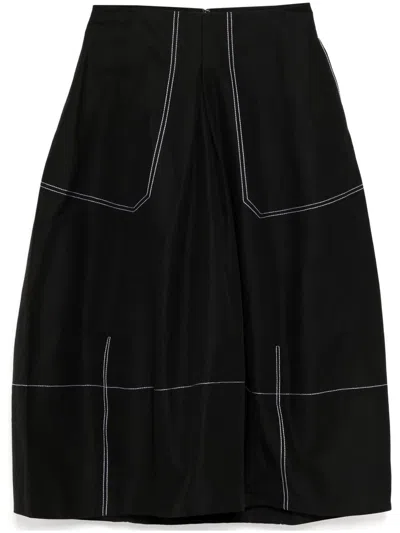 Lee Mathews Zip Fastening Skirt In Black