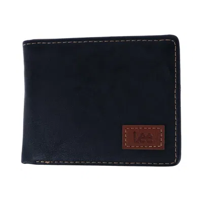 Lee Men's Tumbled Leather Bifold Wallet In Black