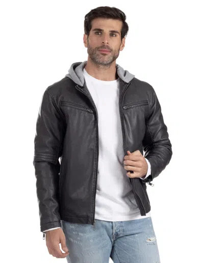 Lee Mens Classic Dean Jacket With Hoodie In Black