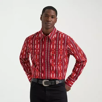 Lee Mens Long Sve Regular Fit Button-down Shirt In Red