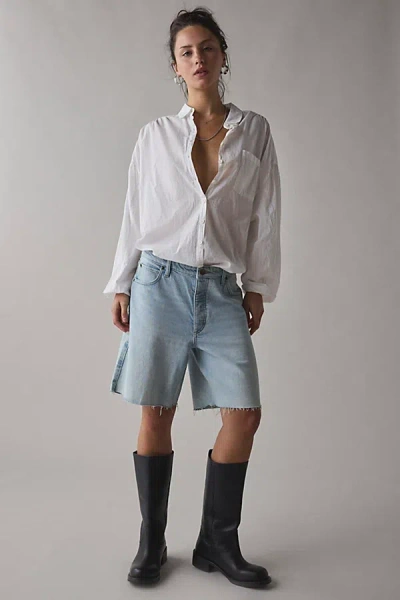 Lee Mid-rise Slouch Bermuda Denim Short In Hint Of Rain, Women's At Urban Outfitters