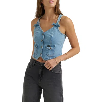 Lee Patch Pocket Denim Vest In Blue