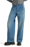 Lee Patch Pocket Slouchy Cotton & Linen Jeans In Blue