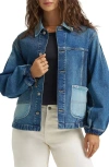 Lee Patched Denim Chore Jacket In Blue