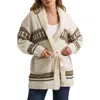 Lee Patterned Belted Cardigan In Ivory