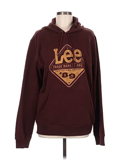 Pre-owned Lee Pullover Hoodie In Burgundy