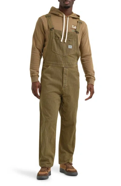 Lee Railroad Stripe Workwear Bib Overalls In Green