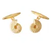 Lee Renee Men's Ammonite Cufflinks– Gold In Gold