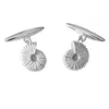 Lee Renee Men's Ammonite Cufflinks– Silver In Silver