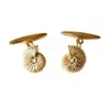 Lee Renee Men's Ammonite Diamond Cufflinks – Gold In Gold