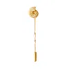 Lee Renee Men's Ammonite Tie Pin –twist Tie Pin – Gold In Gold