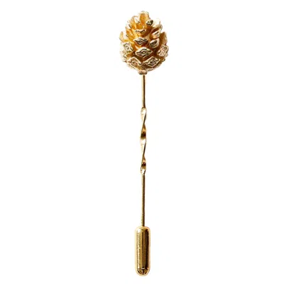 Lee Renee Men's Baby Pine Cone Tie Pin - Gold