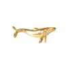 Lee Renee Men's Blue Whale Lapel Pin - Gold In Gold