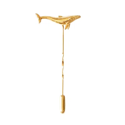Lee Renee Men's Blue Whale Tie Pin – Twist Tie Pin – Gold
